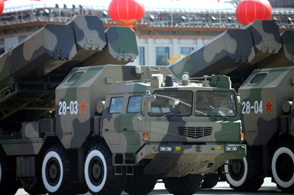 2009年国庆阅兵式上出现的长剑-10巡航导弹方阵