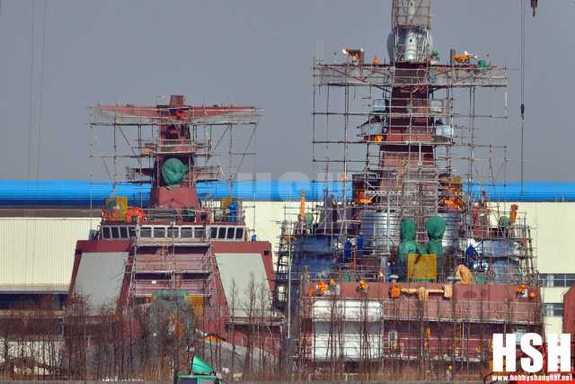 网友曝中国新一代052D驱逐舰最新进展图