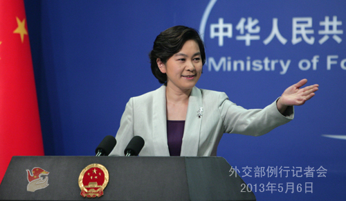 2013年5月6日,外交部发言人华春莹主持例行记者会
