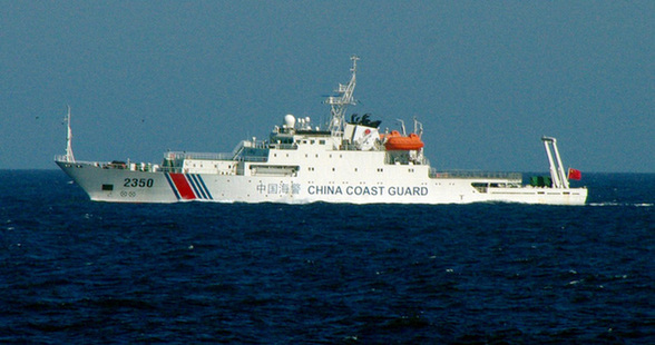 中国海警7艘舰船编队在钓鱼岛领海内巡航