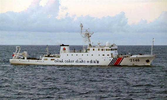 中国海警7艘舰船编队在钓鱼岛领海内巡航
