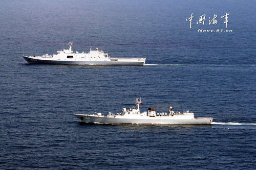 资料图：中国海军南海舰队远海训练编队在印度洋航行。
