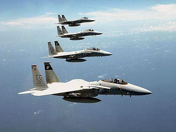 资料图：日本航空自卫队F-15战斗机。