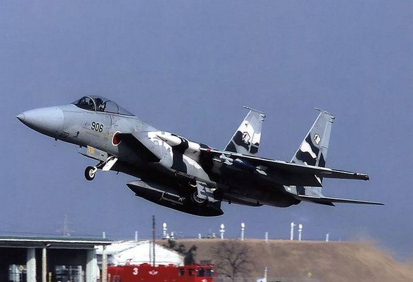 资料图：日本航空自卫队F-15战斗机。